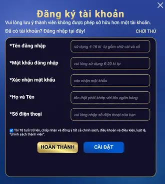 Hướng dẫn từng bước đăng ký